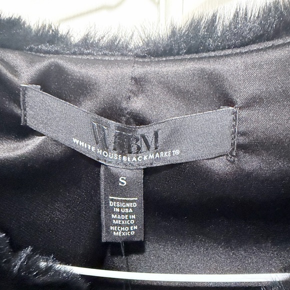 White House Black Market Elegant Black Faux Fur Shrug/ Jacket, Size S, NWT - Picture 2 of 8